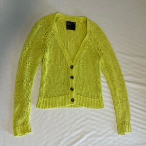 American Eagle Outfitters Neon Yellow Cardigan